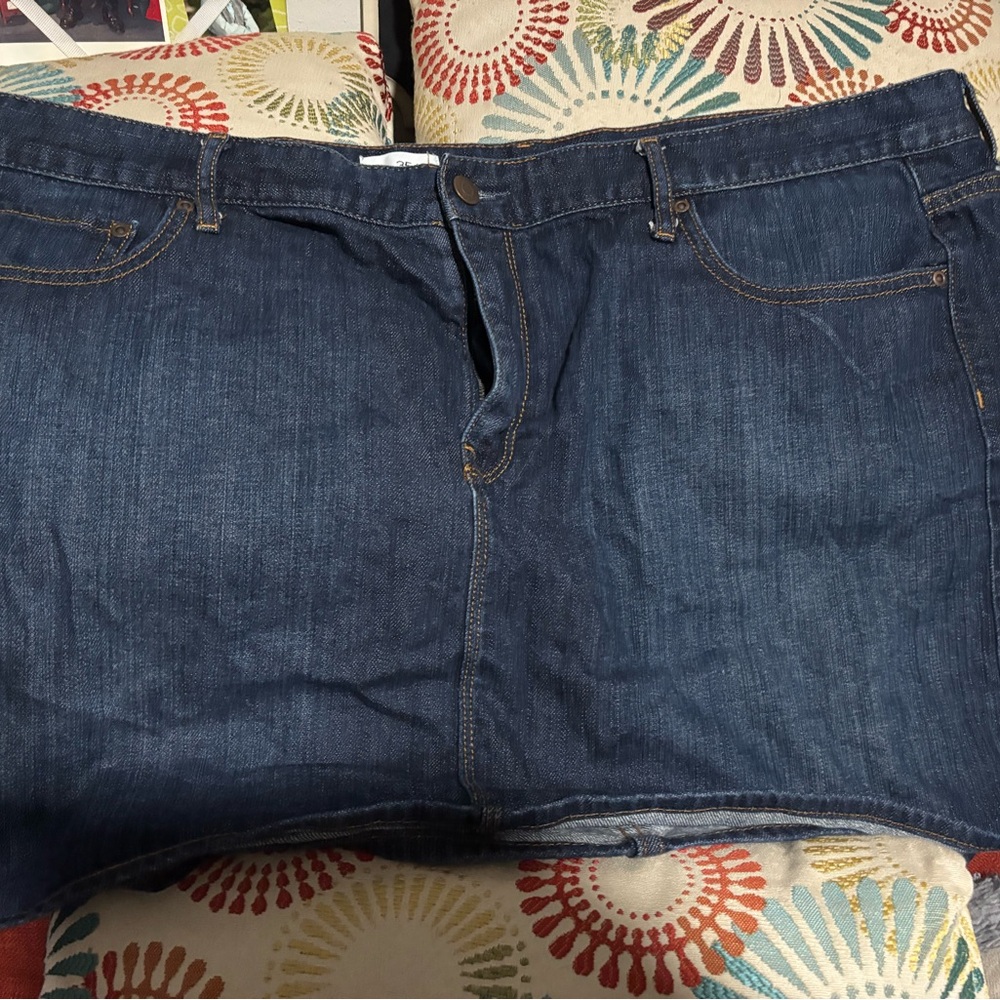 Dark Blue Denim Skirt